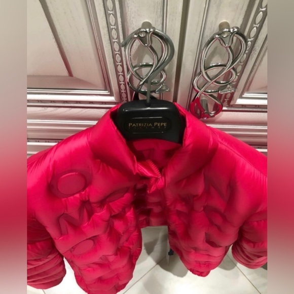 NWOT MONCLER Pink Down Vilnius Logo Jacket Sz 1. - Picture 5 of 8